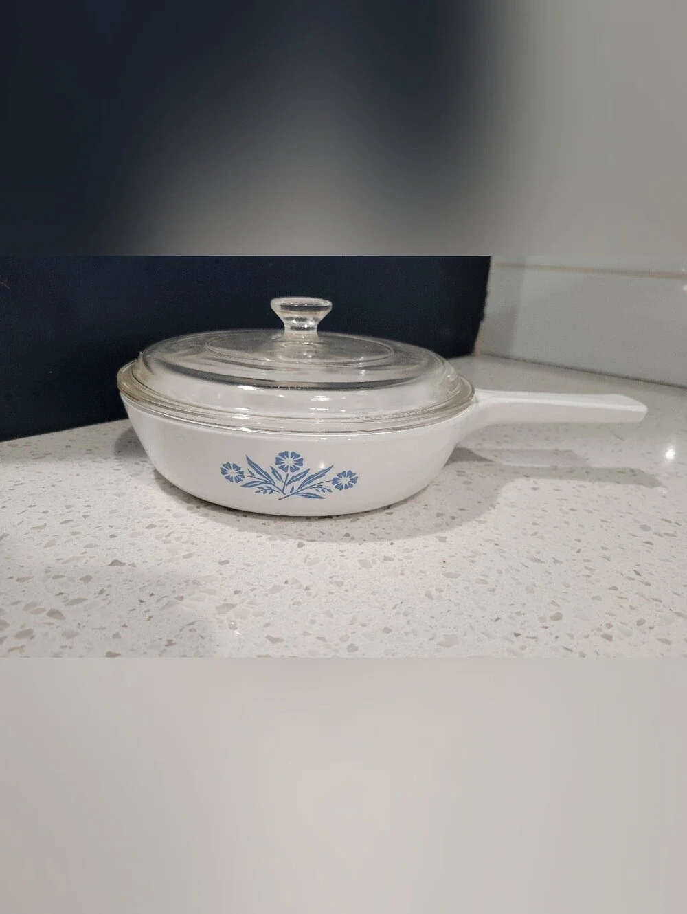 VTG Corning Ware White Cornflower Blue 6.5